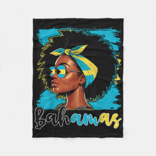 Bahamian Girl Bahamas Flag Proud Bahamian Women  Fleece Blanket