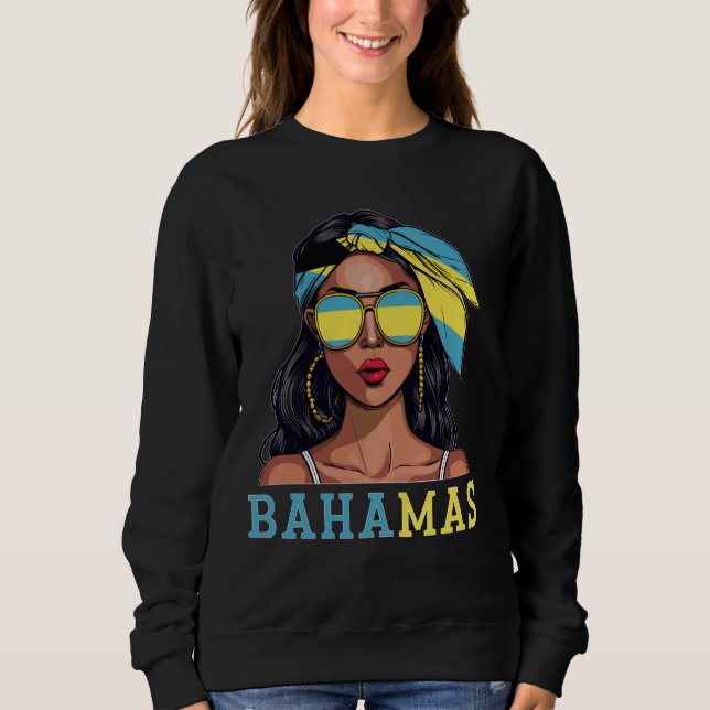 Bahamian Souvenirs Products Woman Flag Roots Baham Sweatshirt (Front)