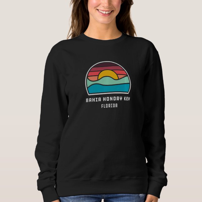 Bahia Honday Key Florida Cool Minimalist Ocean Wav Sweatshirt (Front)