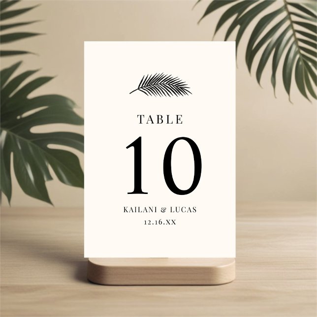 Bahia Minimal Palm Leaf Wedding Table Number (Creator Uploaded)