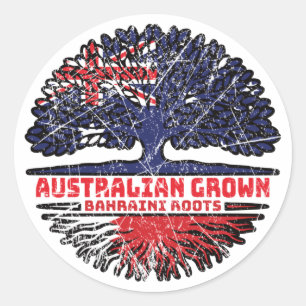 Bahrain Bahraini Australian Australia Tree Roots Classic Round Sticker