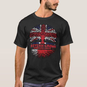 Bahrain Bahraini British UK Tree Roots Flag T-Shirt