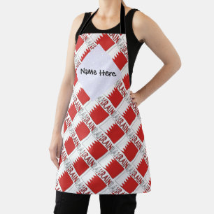 Bahrain Bahraini Flag Tiled Personalised Apron