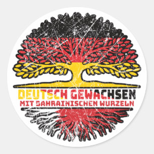 Bahrain Bahrainisch Deutsch Deutschland Baum Classic Round Sticker
