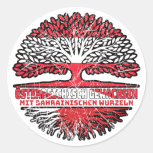 Bahrain Bahrainisch Österreichisch Österreich Baum Classic Round Sticker