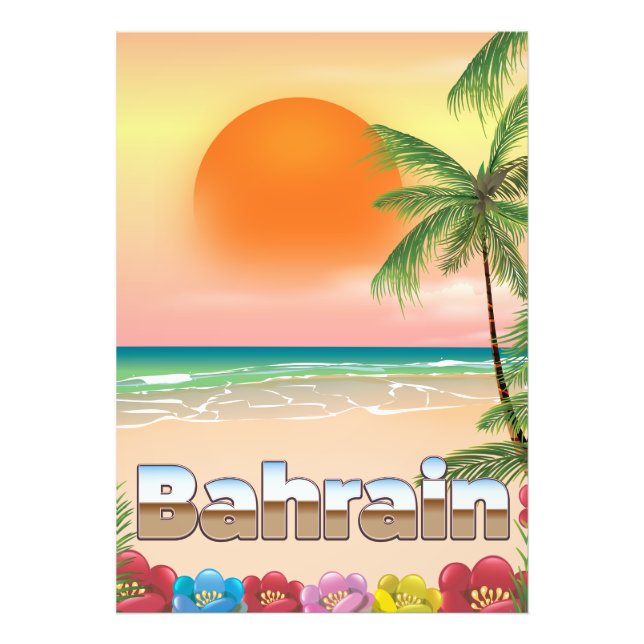 Bahrain beach travel poster (Front)