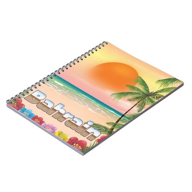 Bahrain beach travel poster notebook (Left Side)