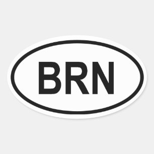 Bahrain "BRN" Oval Sticker