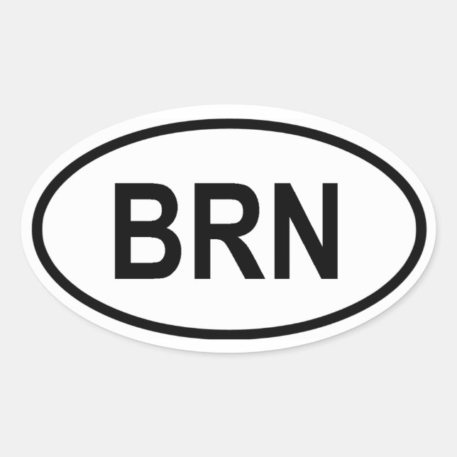 Bahrain "BRN" Oval Sticker (Front)