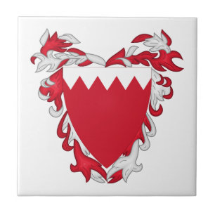 Bahrain country coat arms symbol emblem flag ceramic tile