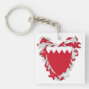 Bahrain country coat arms symbol emblem flag key ring