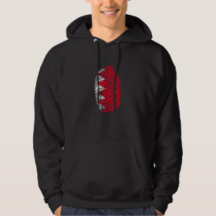 Bahrain Country Flag Fingerprint DNA Hoodie