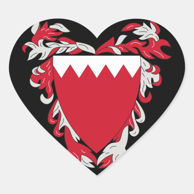 bahrain emblem heart sticker (Front)
