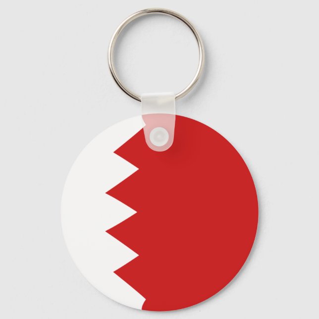 Bahrain Fisheye Flag Keychain (Front)