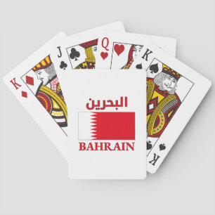 Bahrain Flag البحرين Arabic & English WordArt Playing Cards