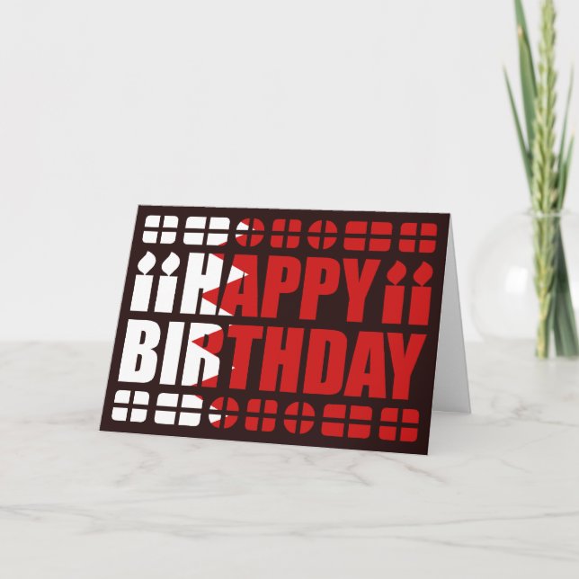 Bahrain Flag Birthday Card (Front)