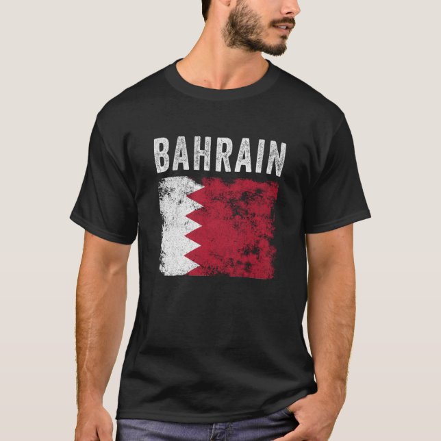Bahrain Flag Distressed Men Women Kids Bahraini Fl T-Shirt (Front)