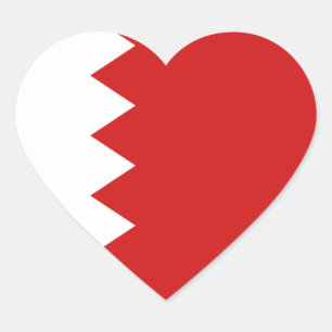Bahrain Flag Heart Sticker