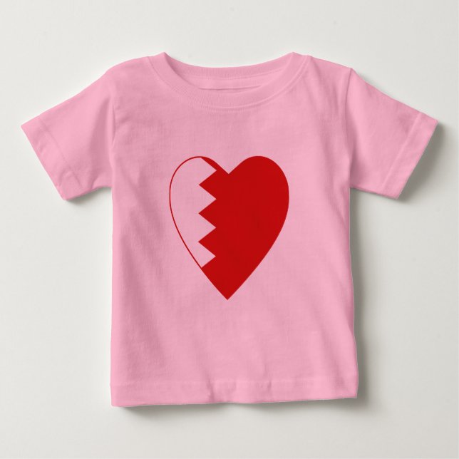 Bahrain Flag Heart T-Shirt (Front)