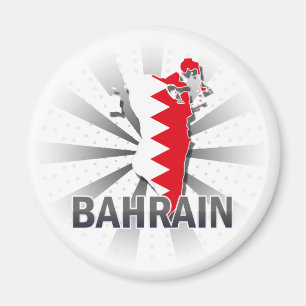 Bahrain Flag Map 2.0 Magnet