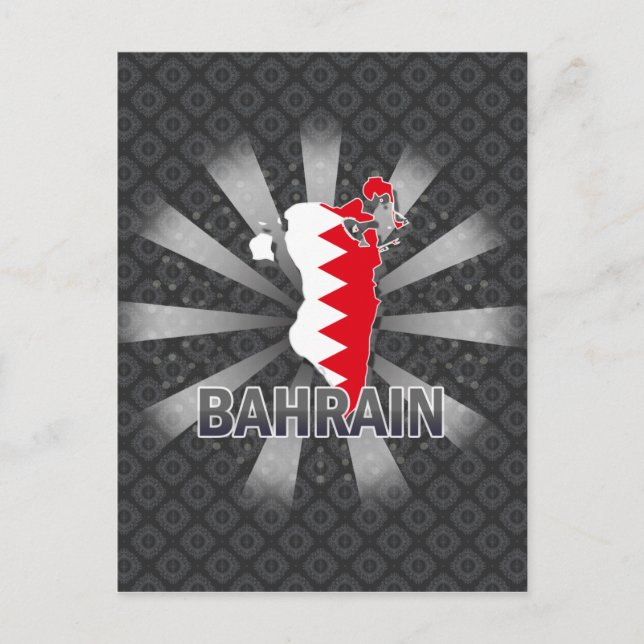 Bahrain Flag Map 2.0 Postcard (Front)