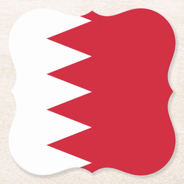 Bahrain Flag Paper Coaster (Front)
