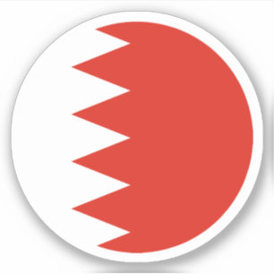 Bahrain Flag Round Sticker