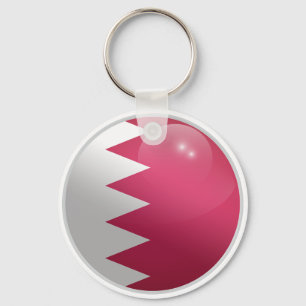 Bahrain Glossy Circle Flag Key Ring