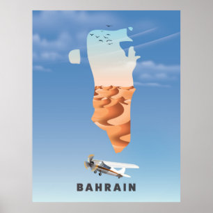 Bahrain Illustrated travel poster print.