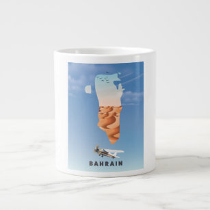 Bahrain Illustrated travel poster print. Large Coffee Mug