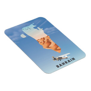 Bahrain Illustrated travel poster print. Magnet