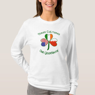 Bahrain Ireland USA Shamrock Flag Personalised T-Shirt