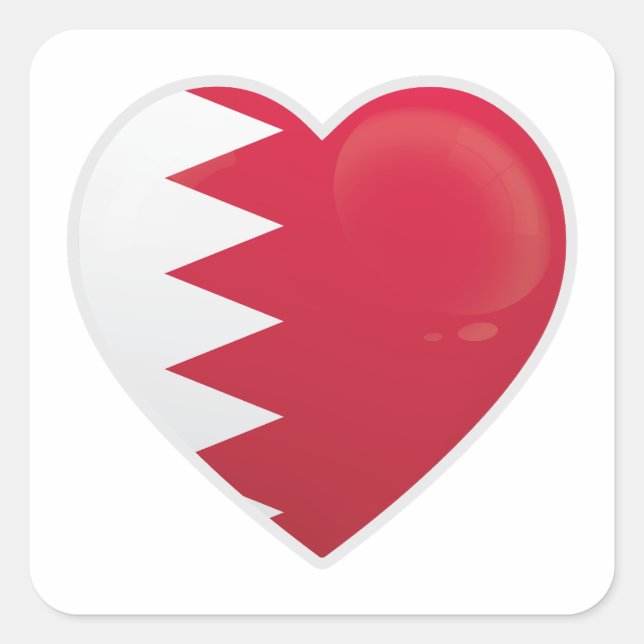 Bahrain Love Icon Square Sticker (Front)