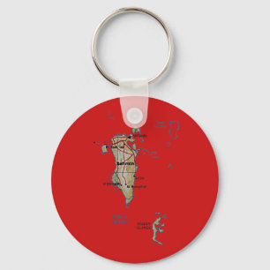 Bahrain Map Keychain