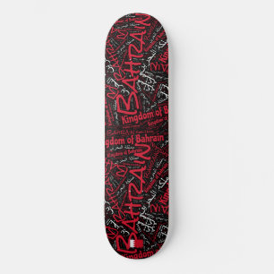 Bahrain National Pride Wordcloud Skateboard