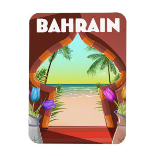 Bahrain palace travel poster magnet