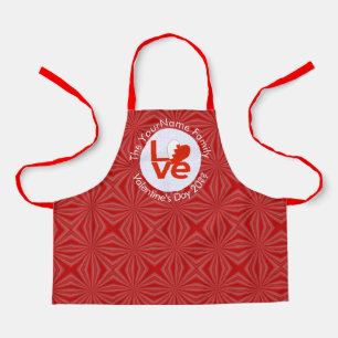 Bahrain Red LOVE Flag Personalised Apron
