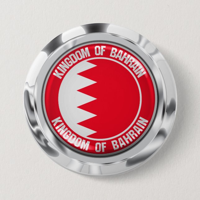 Bahrain Round Emblem 7.5 Cm Round Badge (Front)