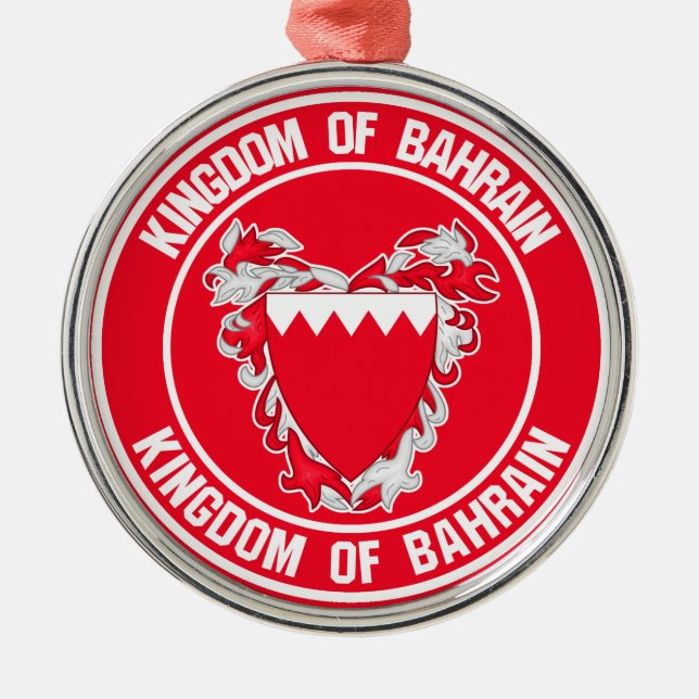 Bahrain Round Emblem Metal Ornament (Front)