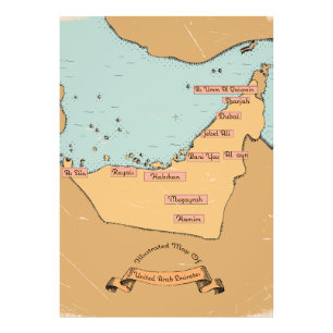 Bahrain Vintage travel map Photo Print