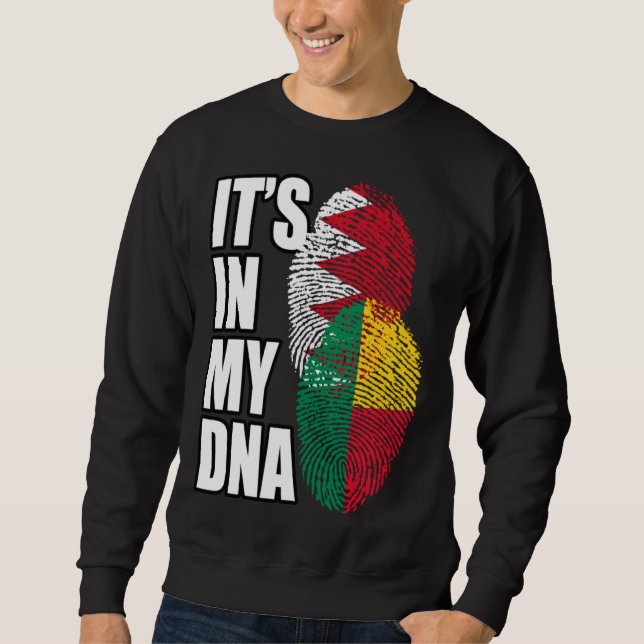 Bahraini And Beninese Mix DNA Flag Heritage Sweatshirt (Front)