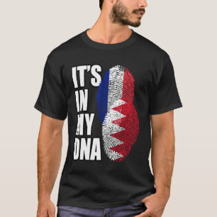 Bahraini And French Mix DNA Flag Heritage T-Shirt