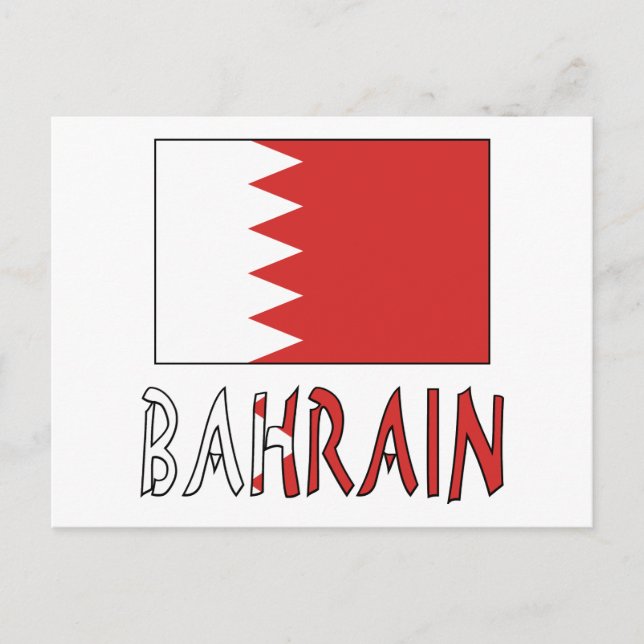 Bahraini Flag and Bahrain Postcard (Front)