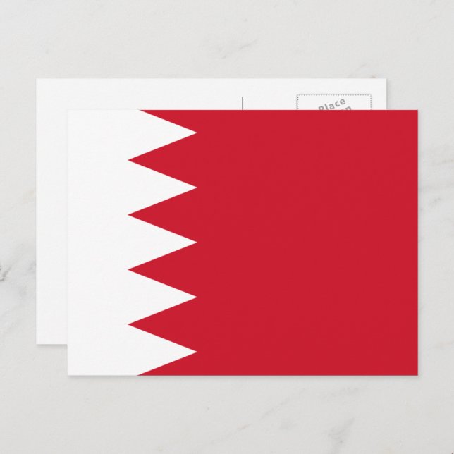 Bahraini Flag, Flag of Bahrain Postcard (Front/Back)