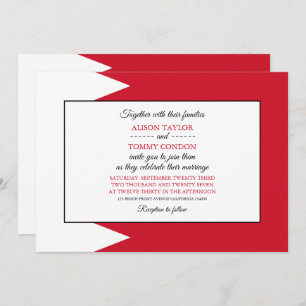 Bahraini Flag, Flag of Bahrain Wedding Invitation