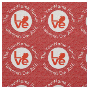Bahraini Flag Heart LOVE Red Personalised Text  Fabric