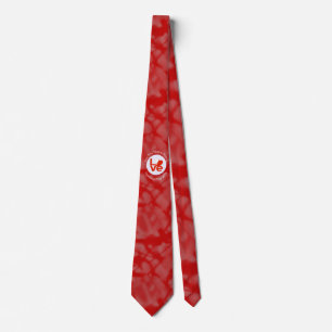 Bahraini Flag Heart LOVE Red Personalised Text Tie