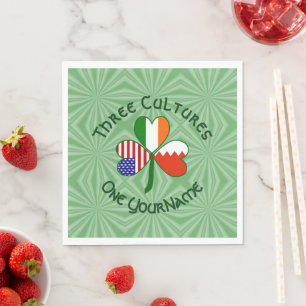 Bahraini Irish American Shamrock Personalise Napkin