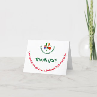 Bahraini Irish American Shamrock Thank You Card