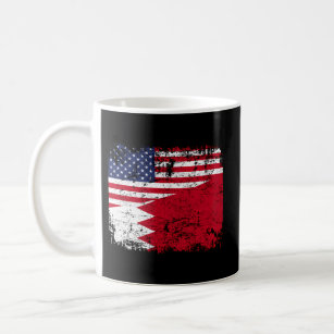 Bahraini Roots Half American Flag Usa Bahrain Flag Coffee Mug